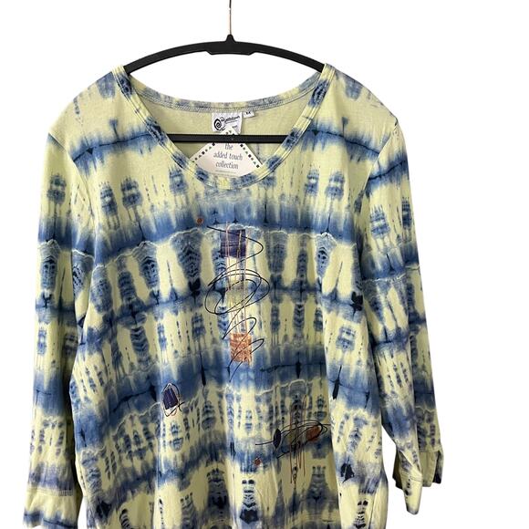 The Added Touch Unique Wearable Art Boxy Artsy Tunic Top Size Medium New - Picture 8 of 13